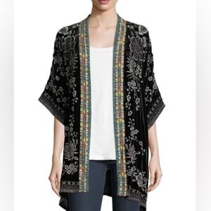 Johnny Was Okinawa Kimono Jacket Velvet Embroidered Oversized